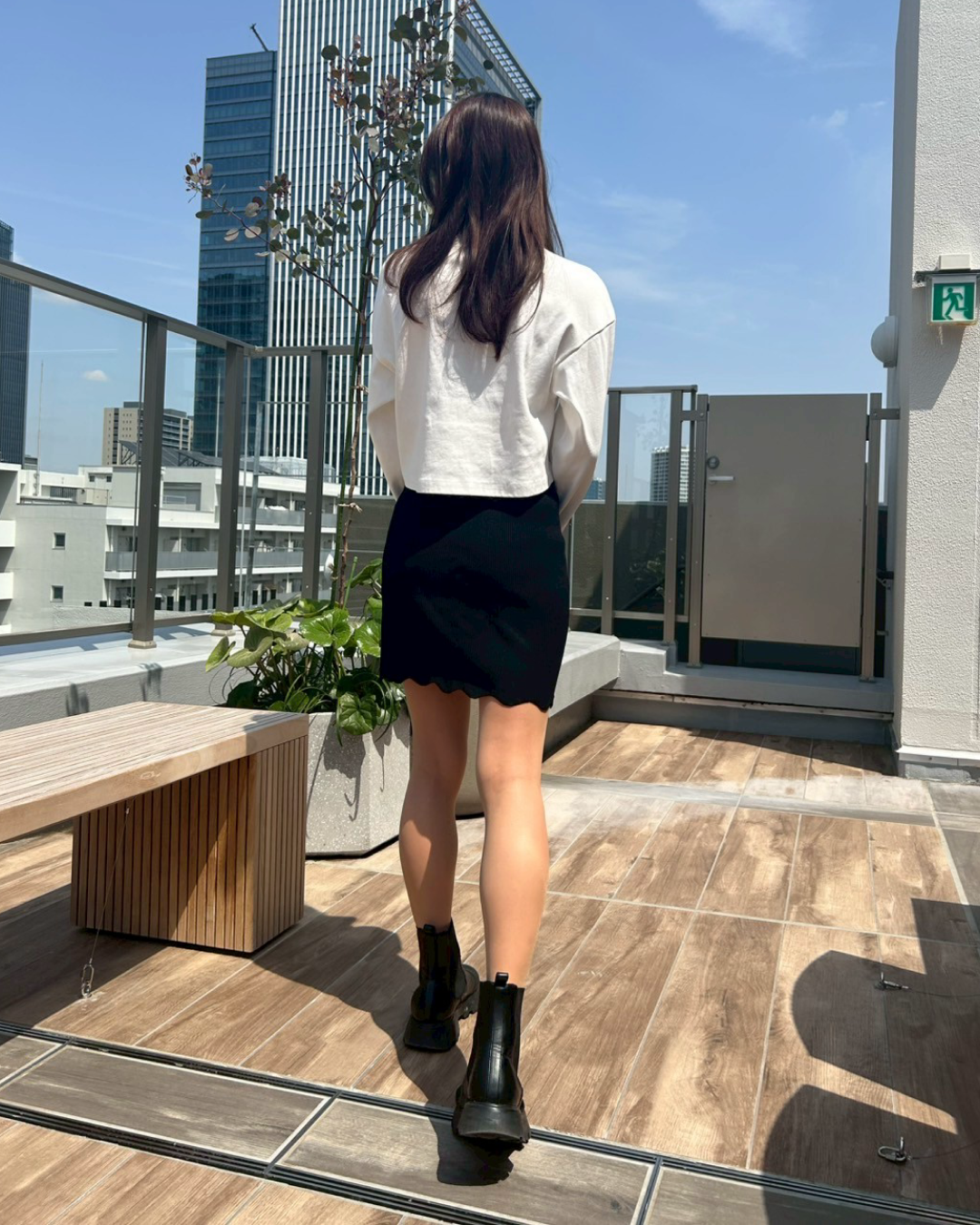 Cropped long t-shirt NE0004