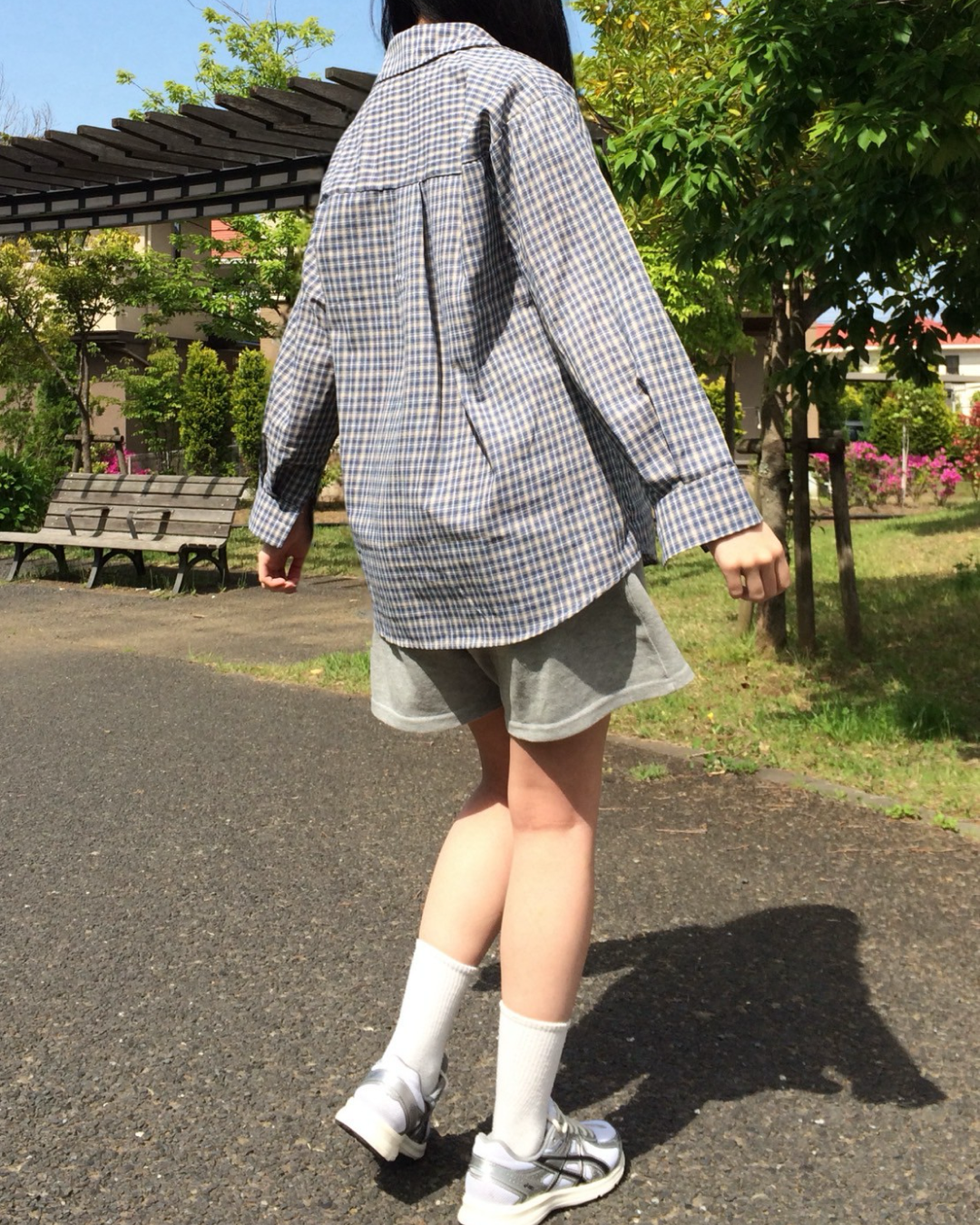 ブルーチェックシャツ NO0051