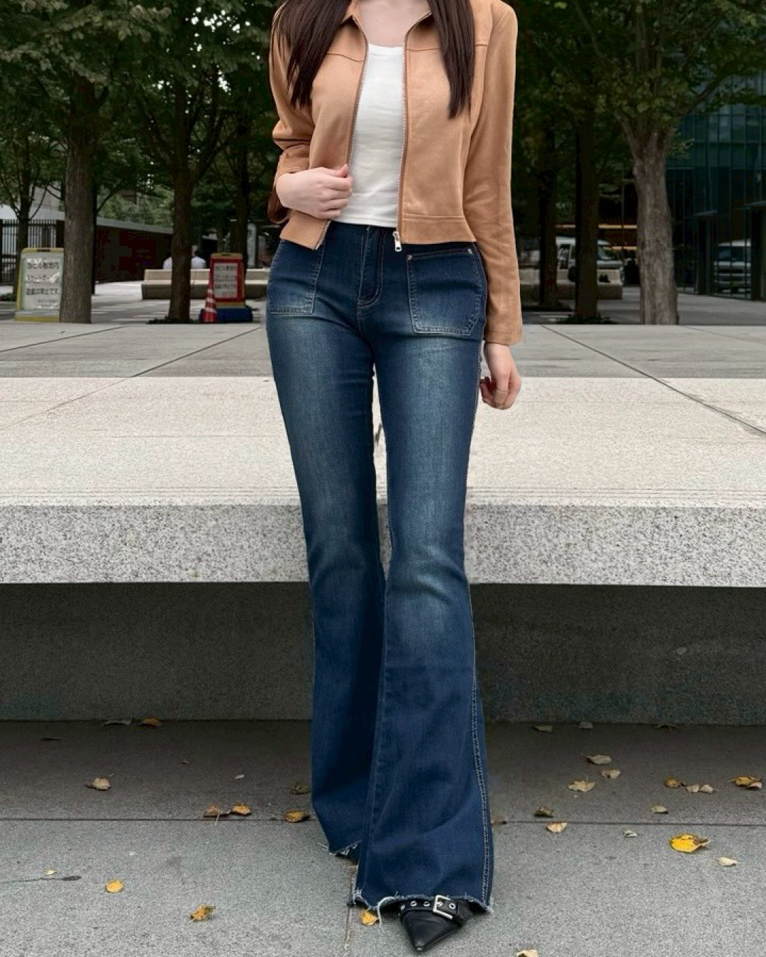 ウォッシュデザインブーツカットデニムパンツ NO0142