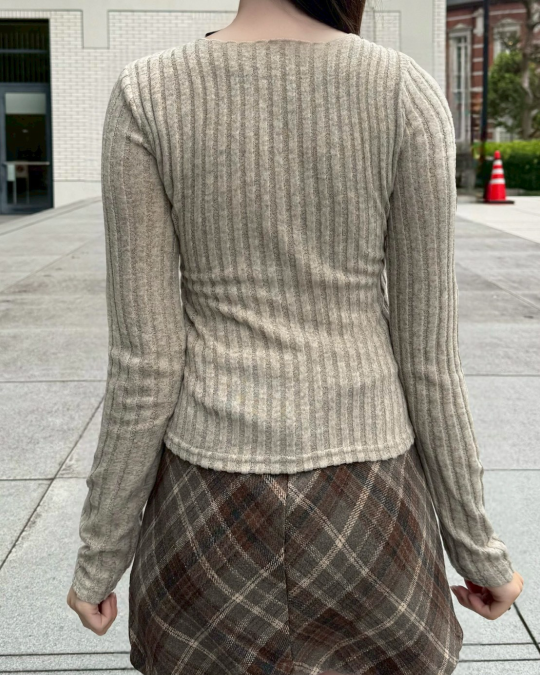 フロントギャザーリブニット NO0145