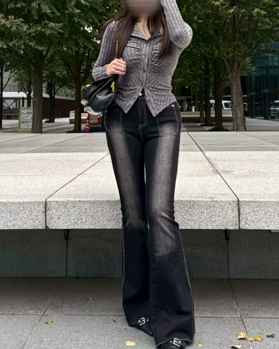 フロントギャザーリブニット NO0145