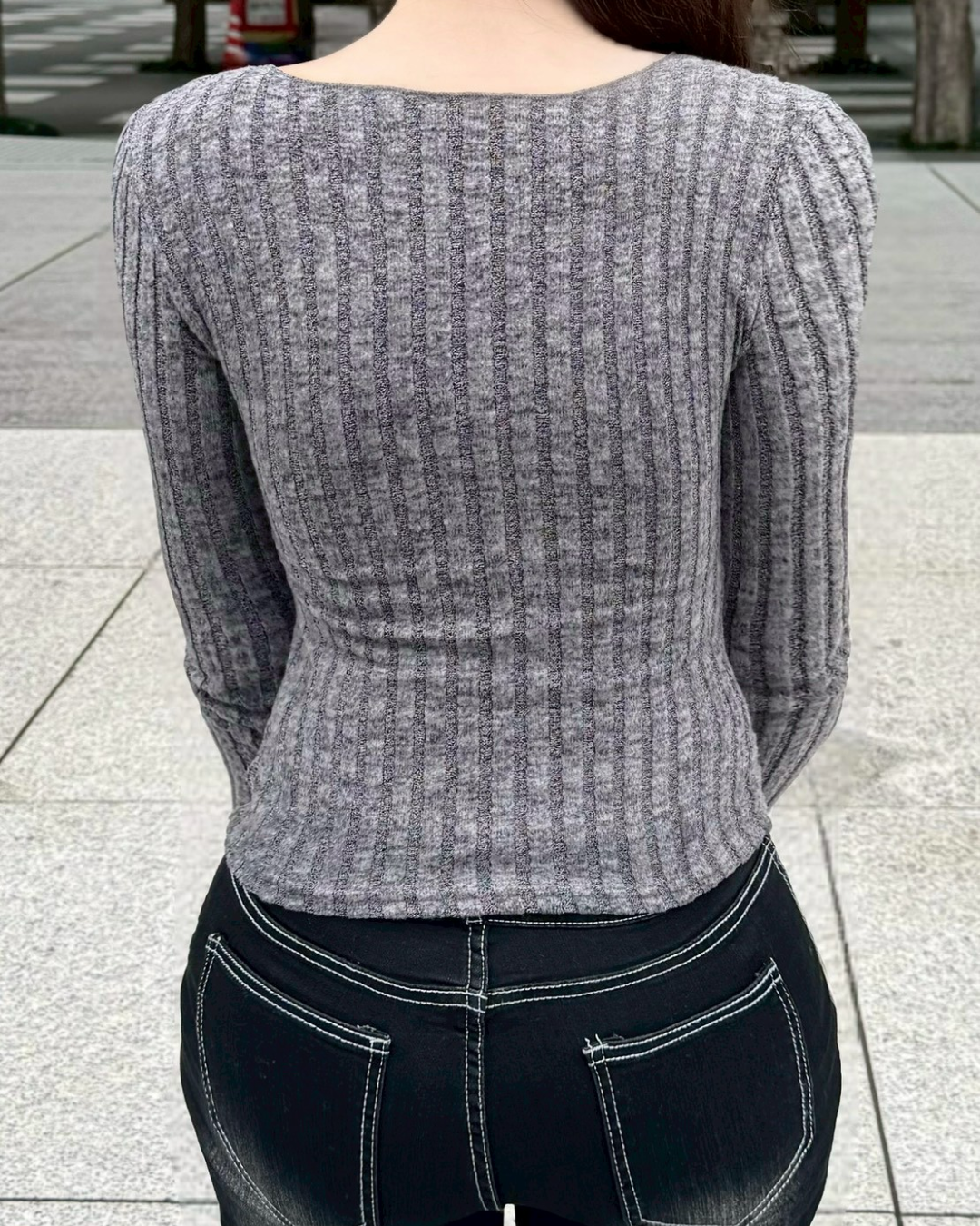 フロントギャザーリブニット NO0145