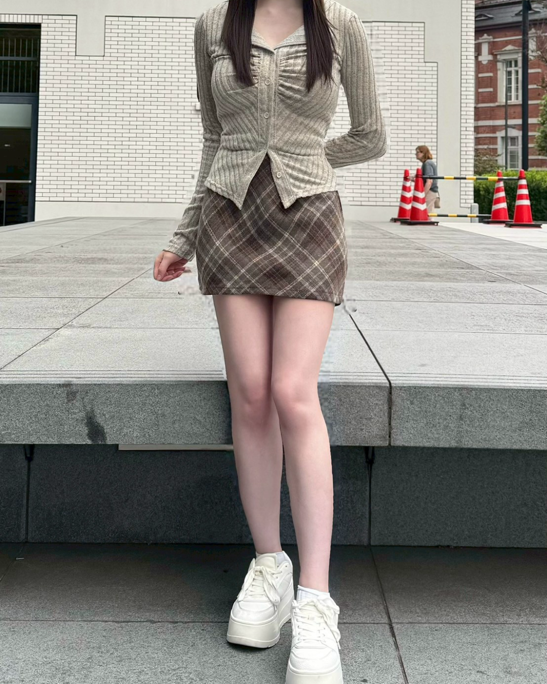 フロントギャザーリブニット NO0145