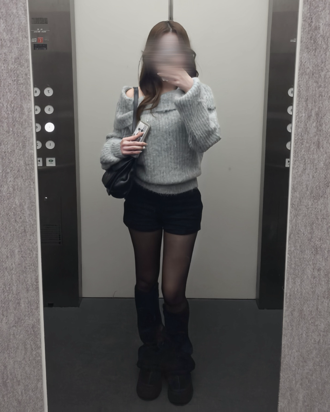 【即納】オフショルダーローゲージニット NO5004