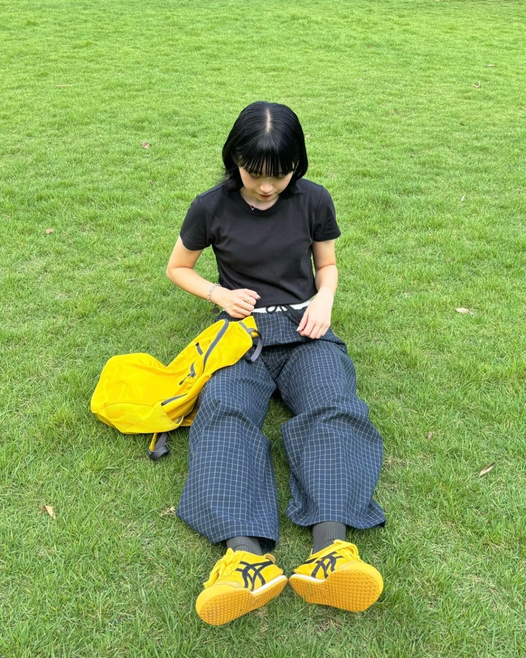 チェックワイドパンツ OE0010
