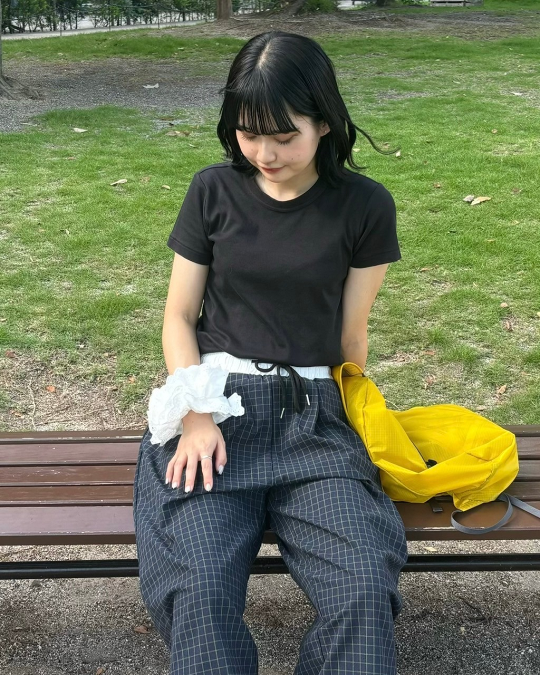 チェックワイドパンツ OE0010