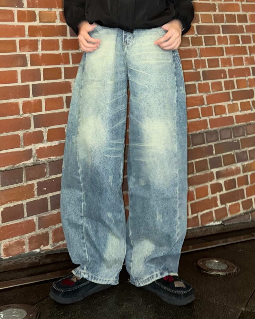 ウォッシュドワイドレッグデニムパンツ OK0019 – YOLO(ヨロ ウォッシュドワイドレッグデニムパンツ OK0019 – YOLO(ヨロ