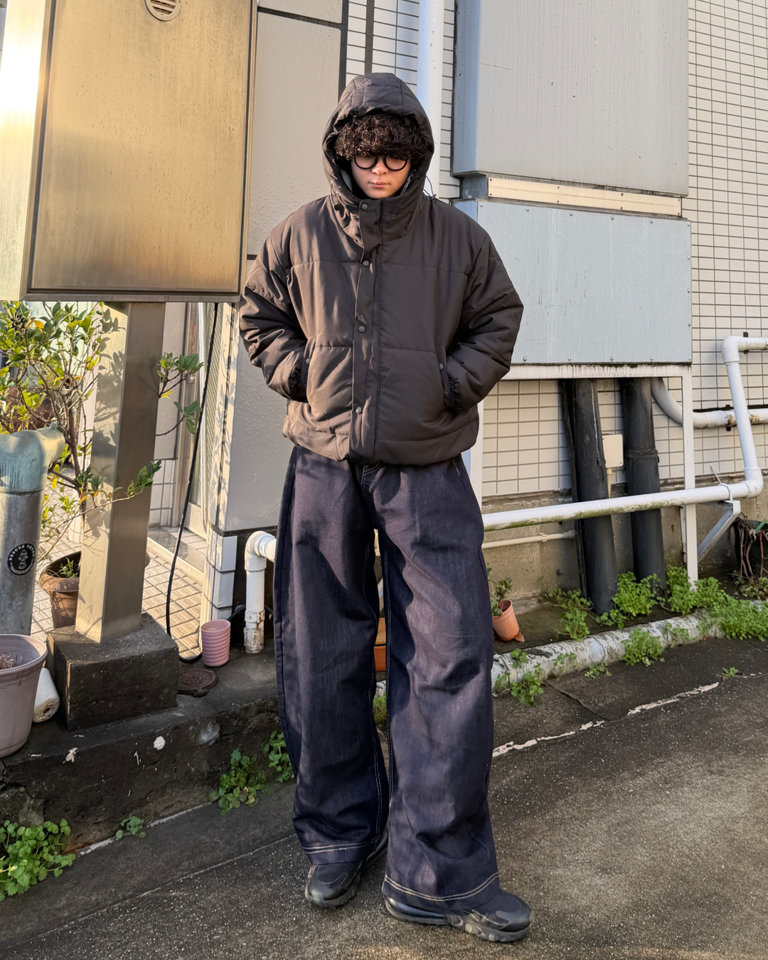 ハイネックフード付きダウン OK0104