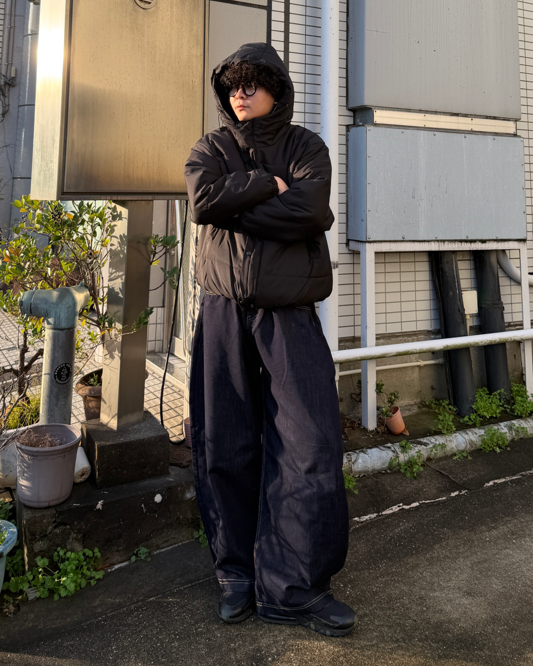 ハイネックフード付きダウン OK0104