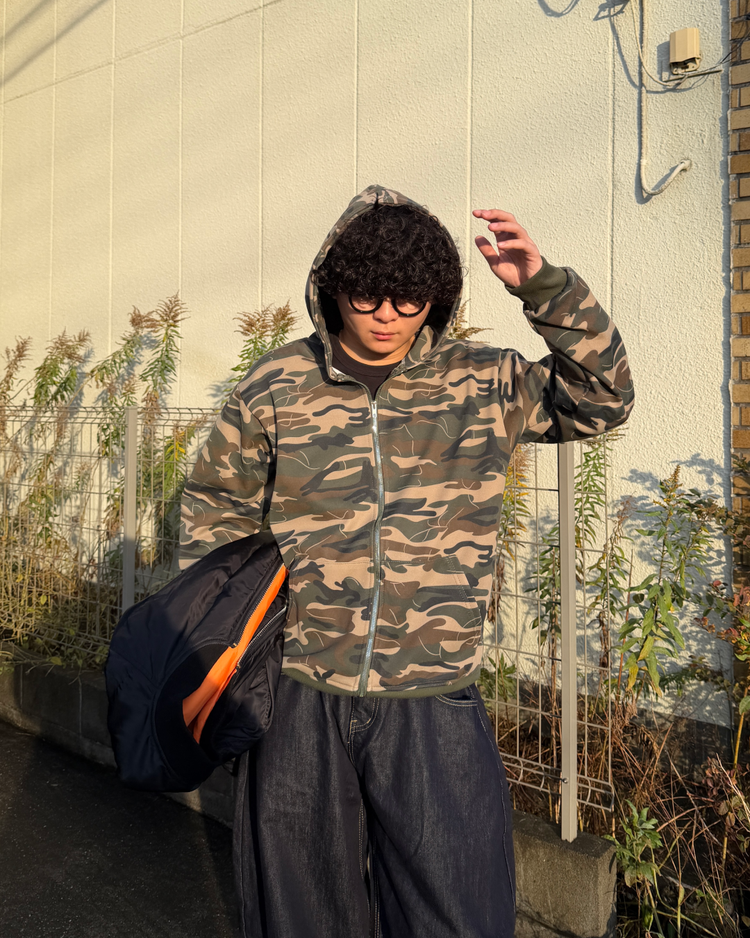 迷彩カジュアルフーディー OK0117