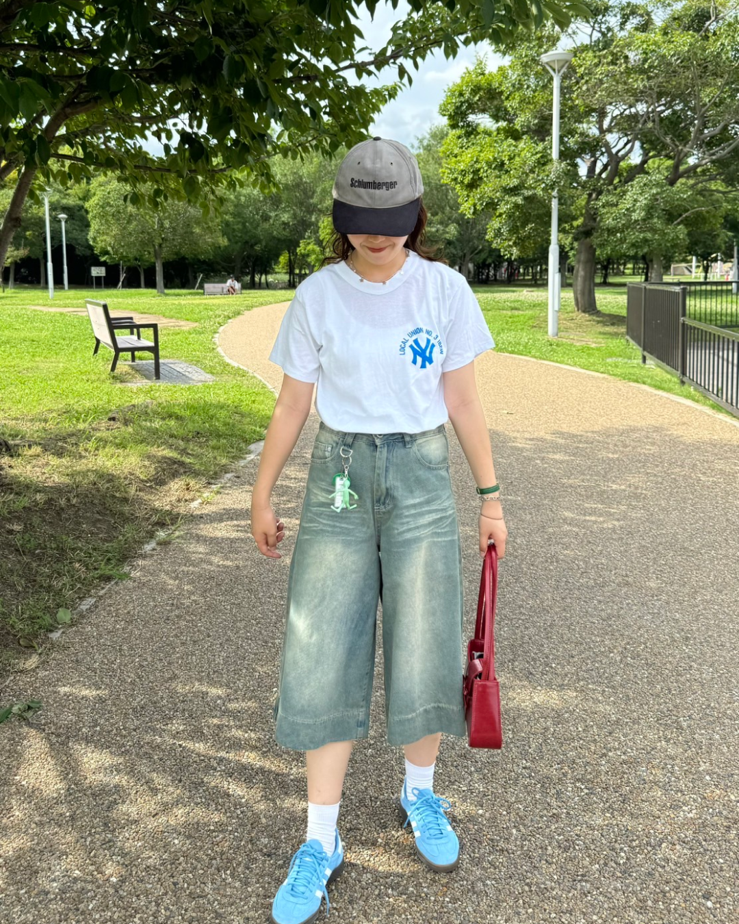 7部丈ヴィンテージワイドレッグデニムパンツ OM0006