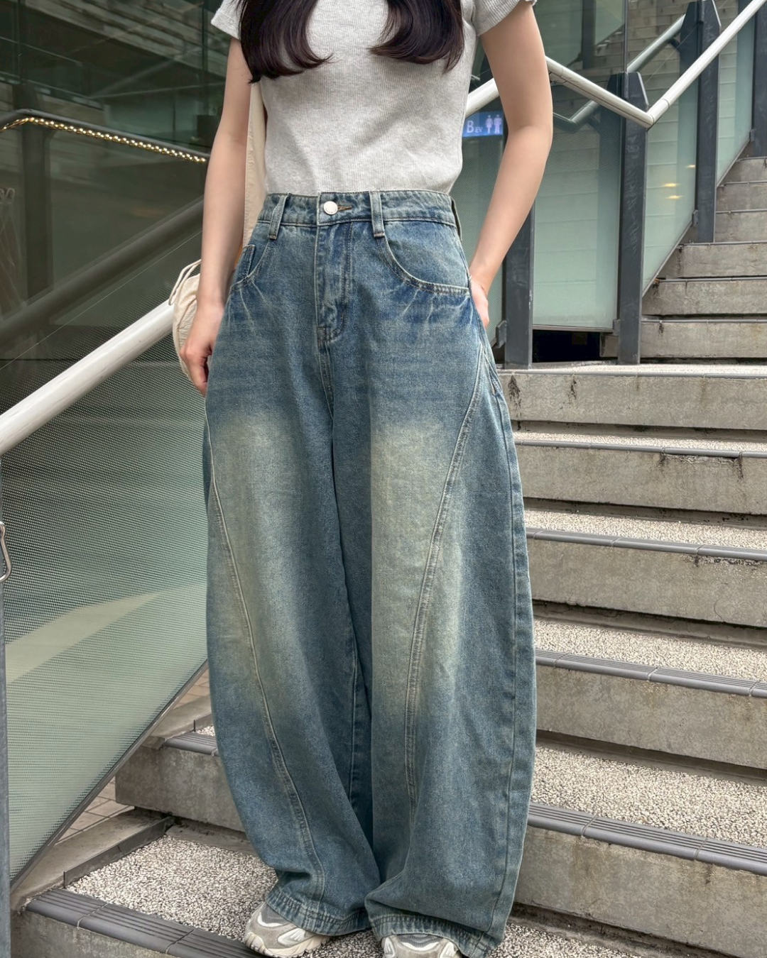 ラインバルーンデニムパンツ CM0010
