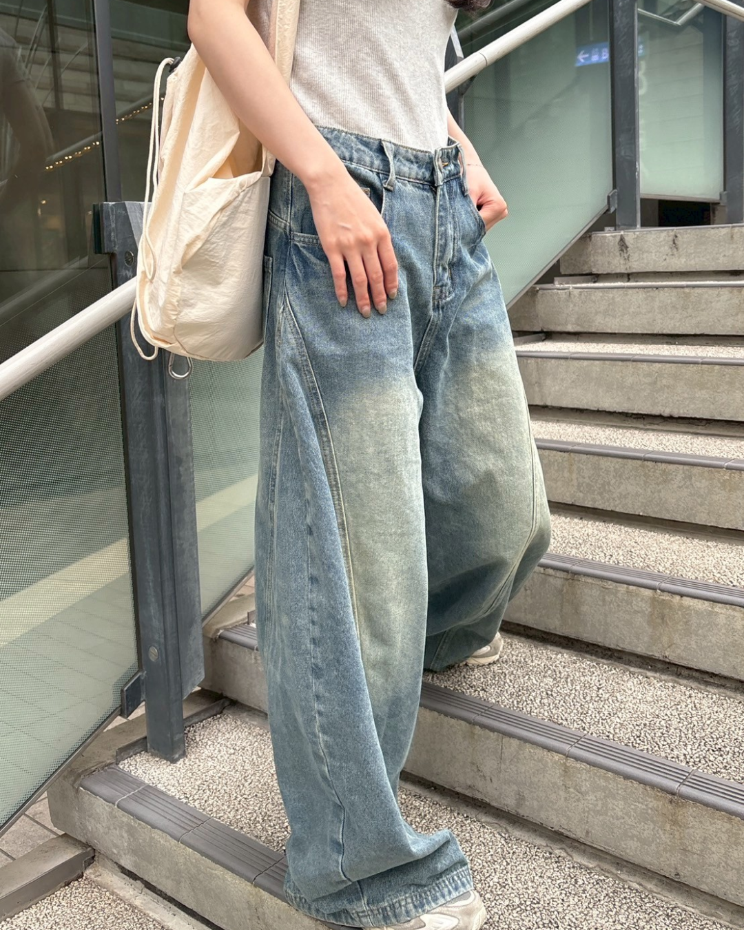 ラインバルーンデニムパンツ CM0010