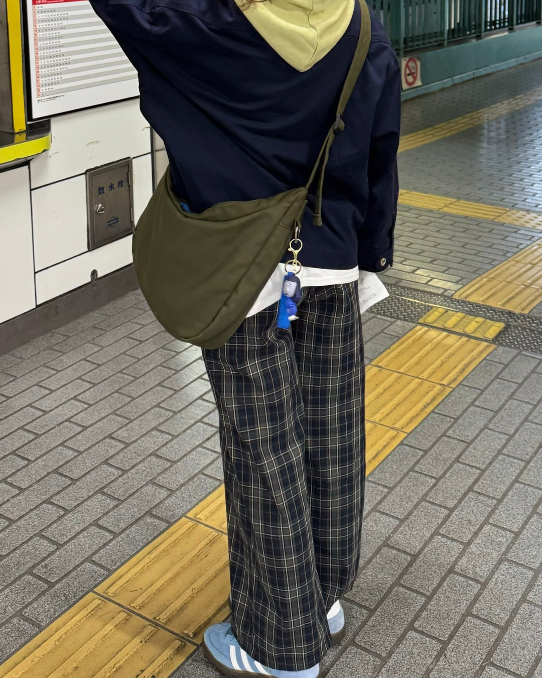 ロングチェックパンツ OM0023