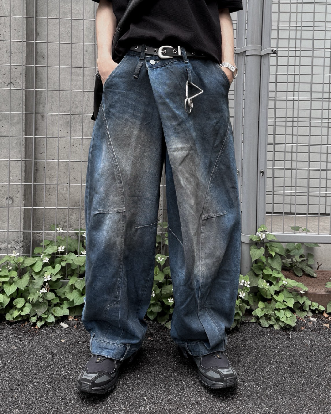 yolo ブラック バルーンデニム XS 2wayスナップバルーンデニムパンツ TO0044 – YOLO（ヨロ