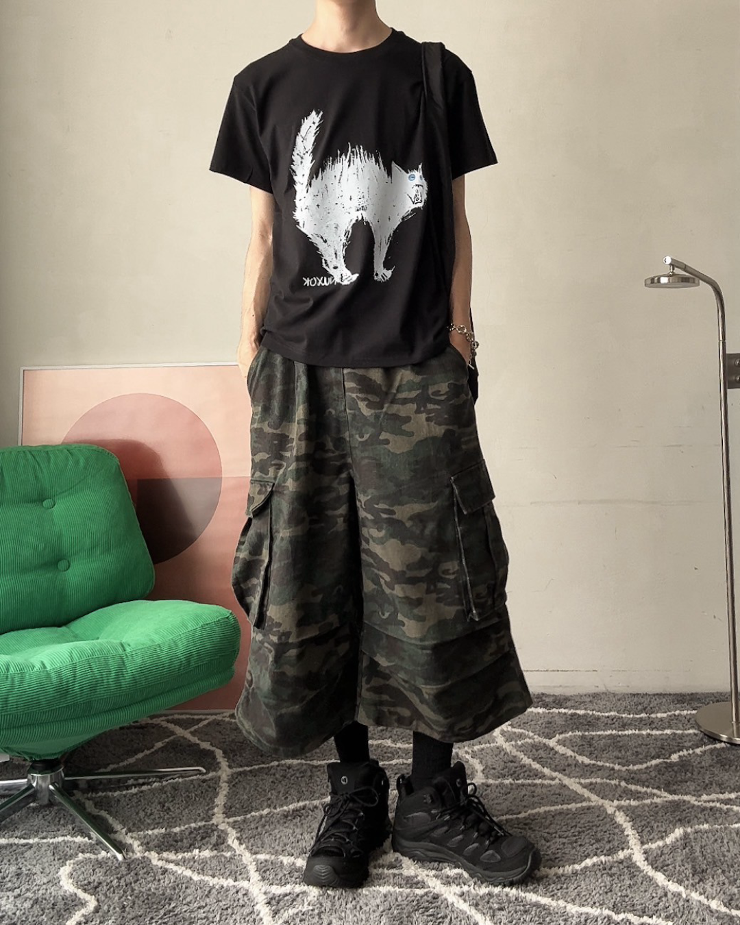 キャットプリントTシャツ ON0042