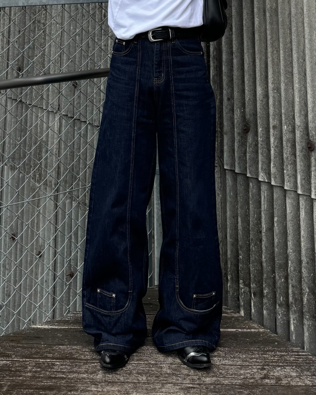 リメイクジーンズ 503 EDWIN エドウィン ジーンズ 505ZX ルーズ ストレート パンツ