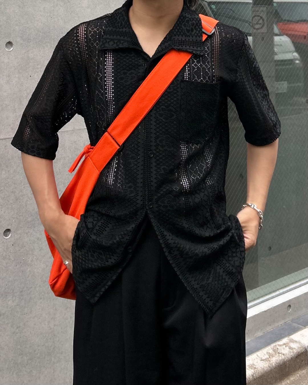 ブラックレースサマーシャツ RG1017