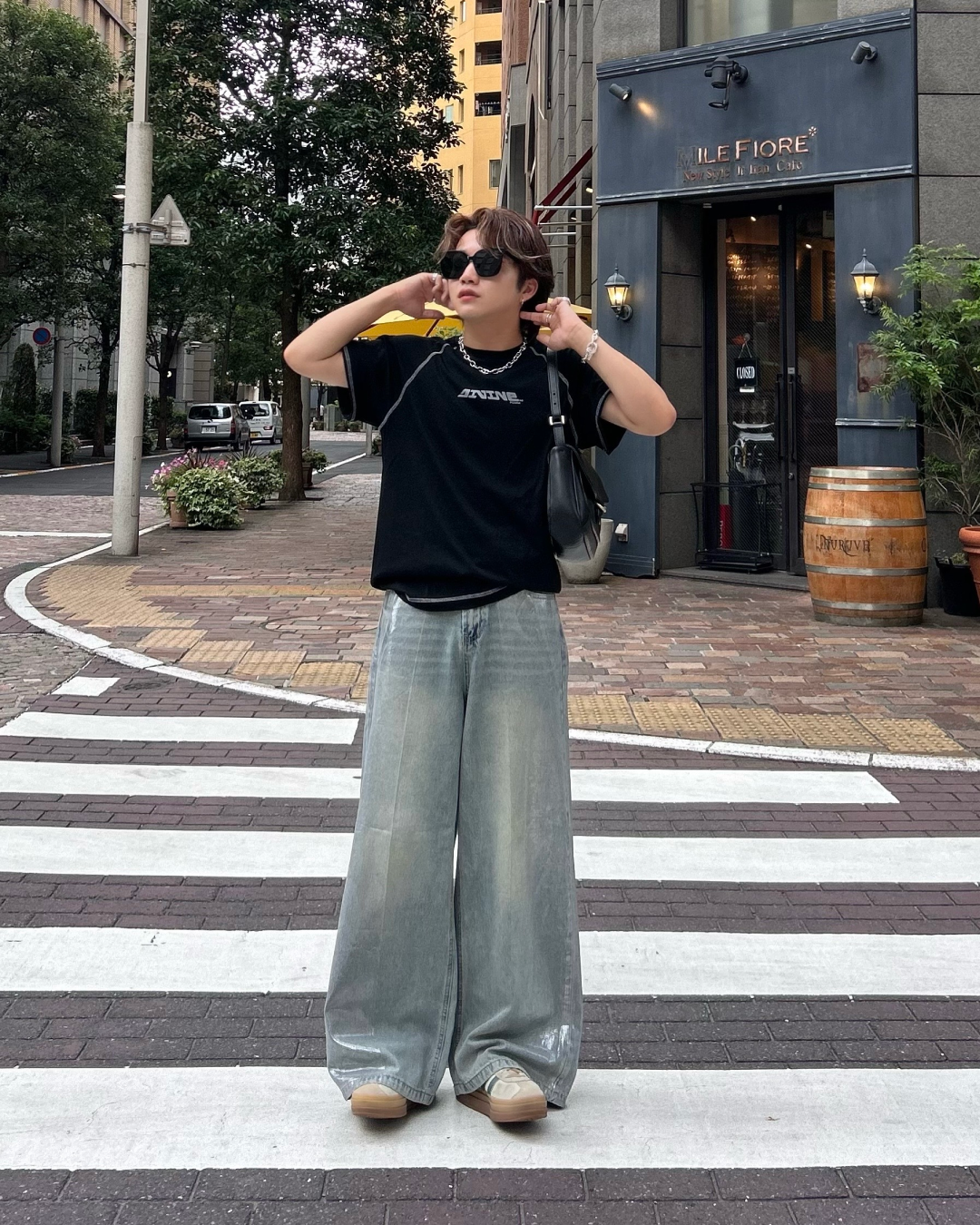 ミラー加工デニムパンツ RG1079