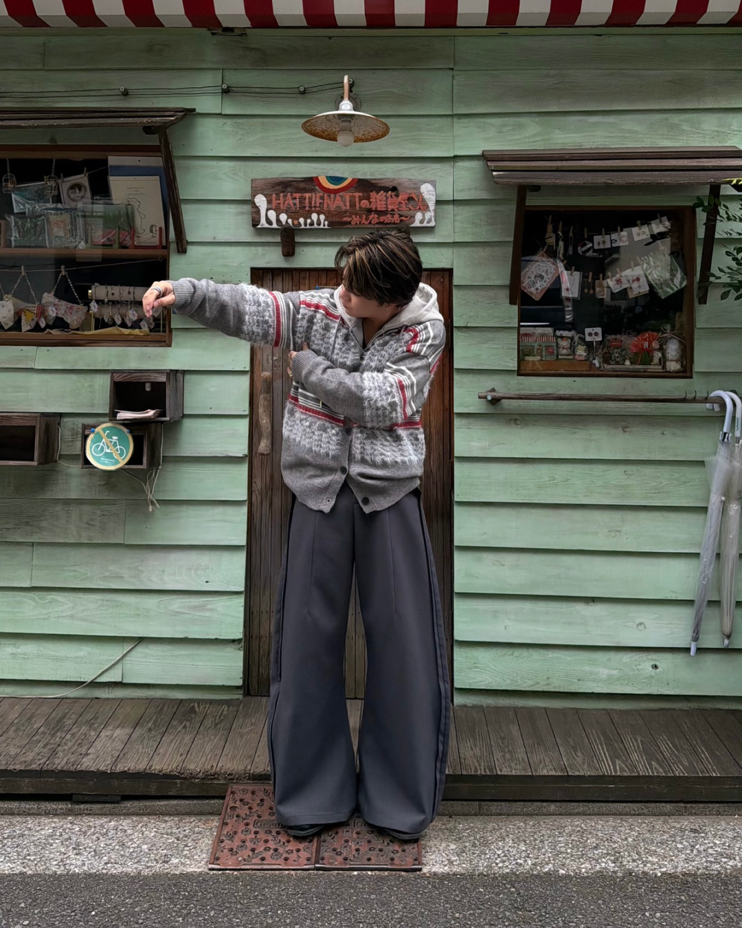 【即納】シャギーライン デザインカーディガン RG5007