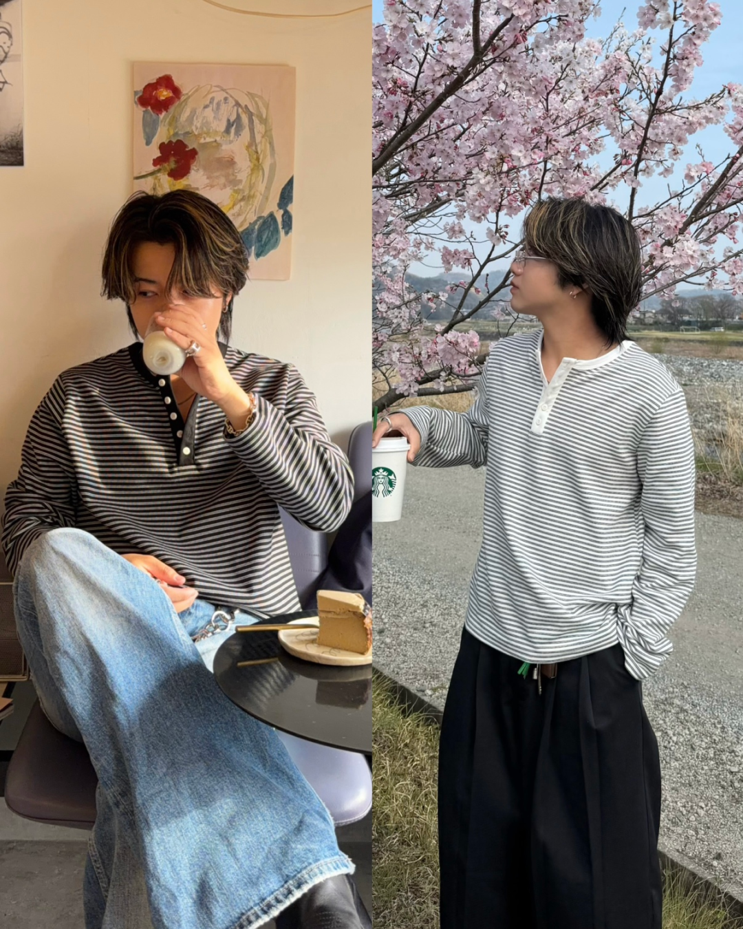 ヘンリーネックボーダーロンT RG7178