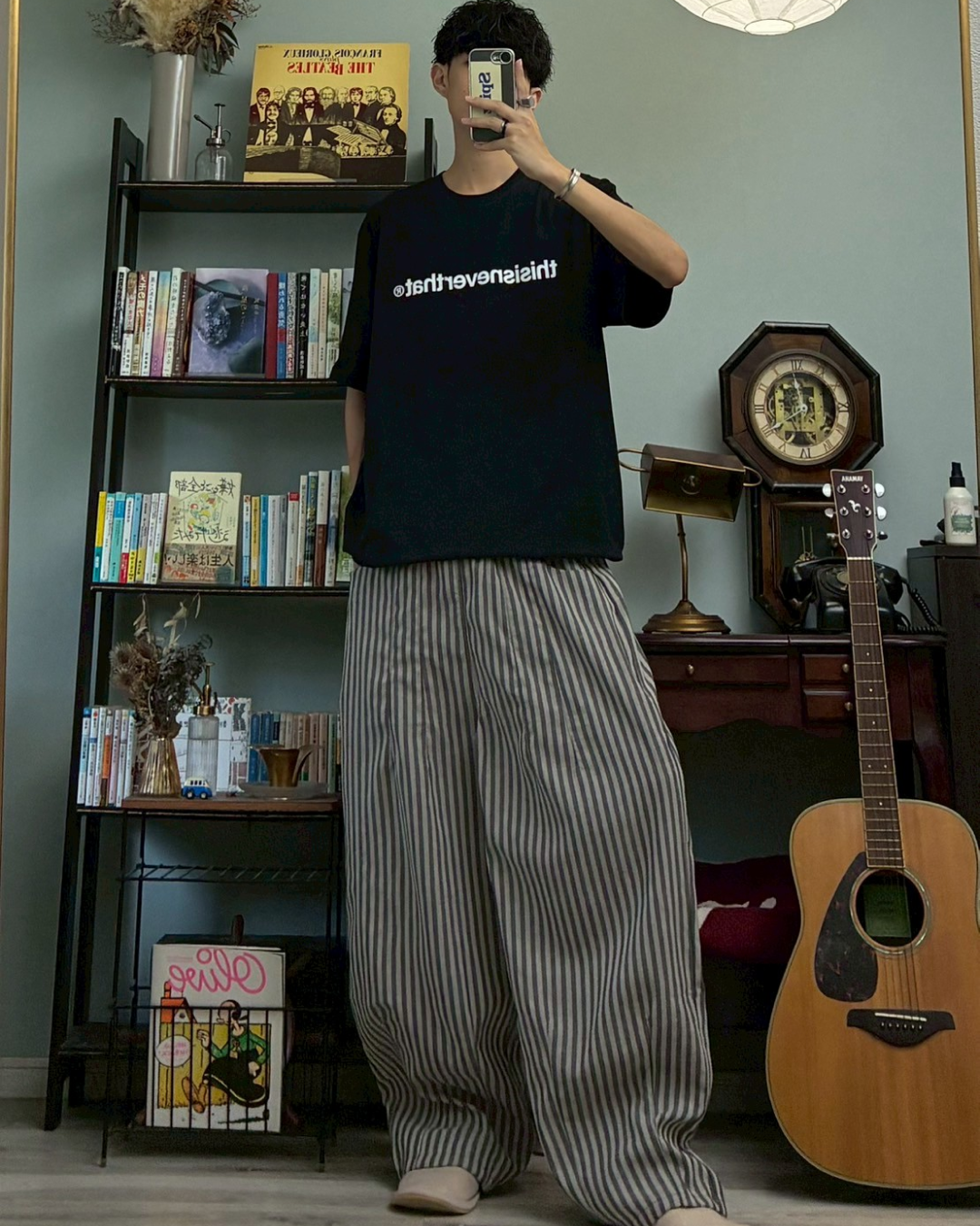 ストライプワイドパンツ RR0053
