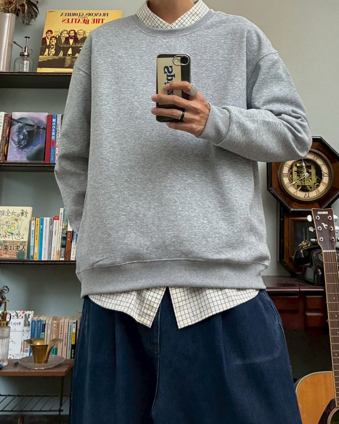 ラウンドネックコットンスウェット RR0055