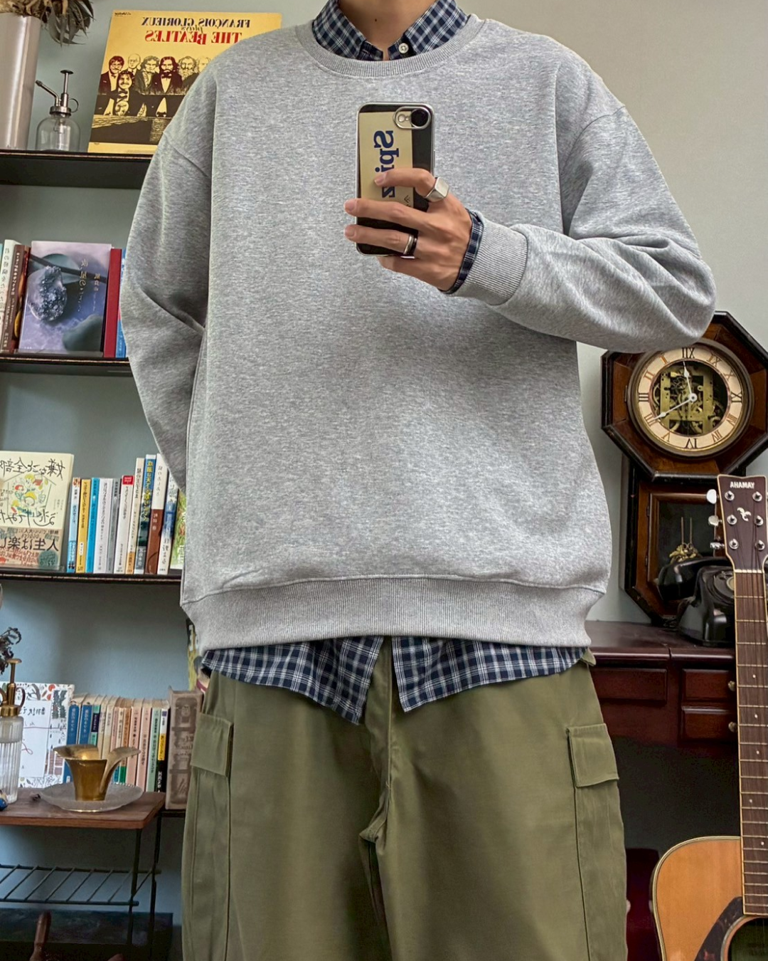 ラウンドネックコットンスウェット RR0055