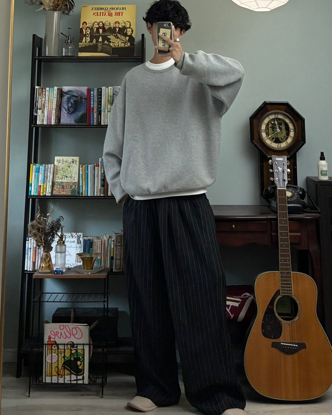 ワイドレッグストライプパンツ RR0103