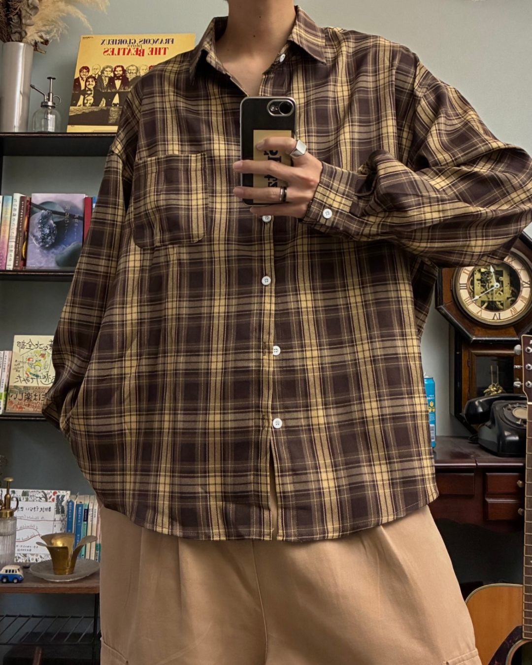 ブラウンチェックシャツ RR0113