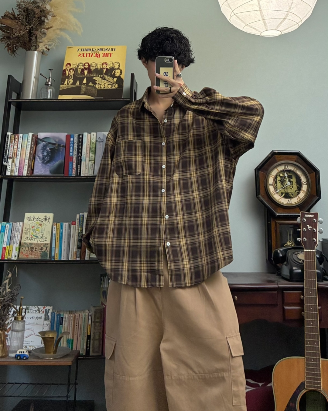 ブラウンチェックシャツ RR0113