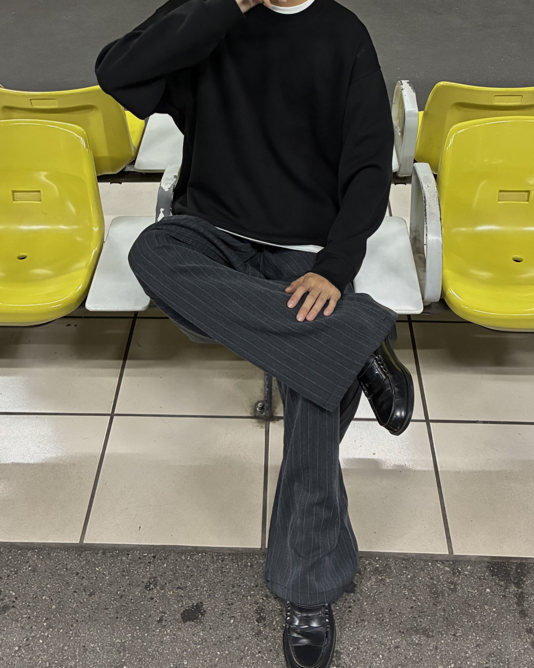 ピンストライプワイドパンツ RR0117