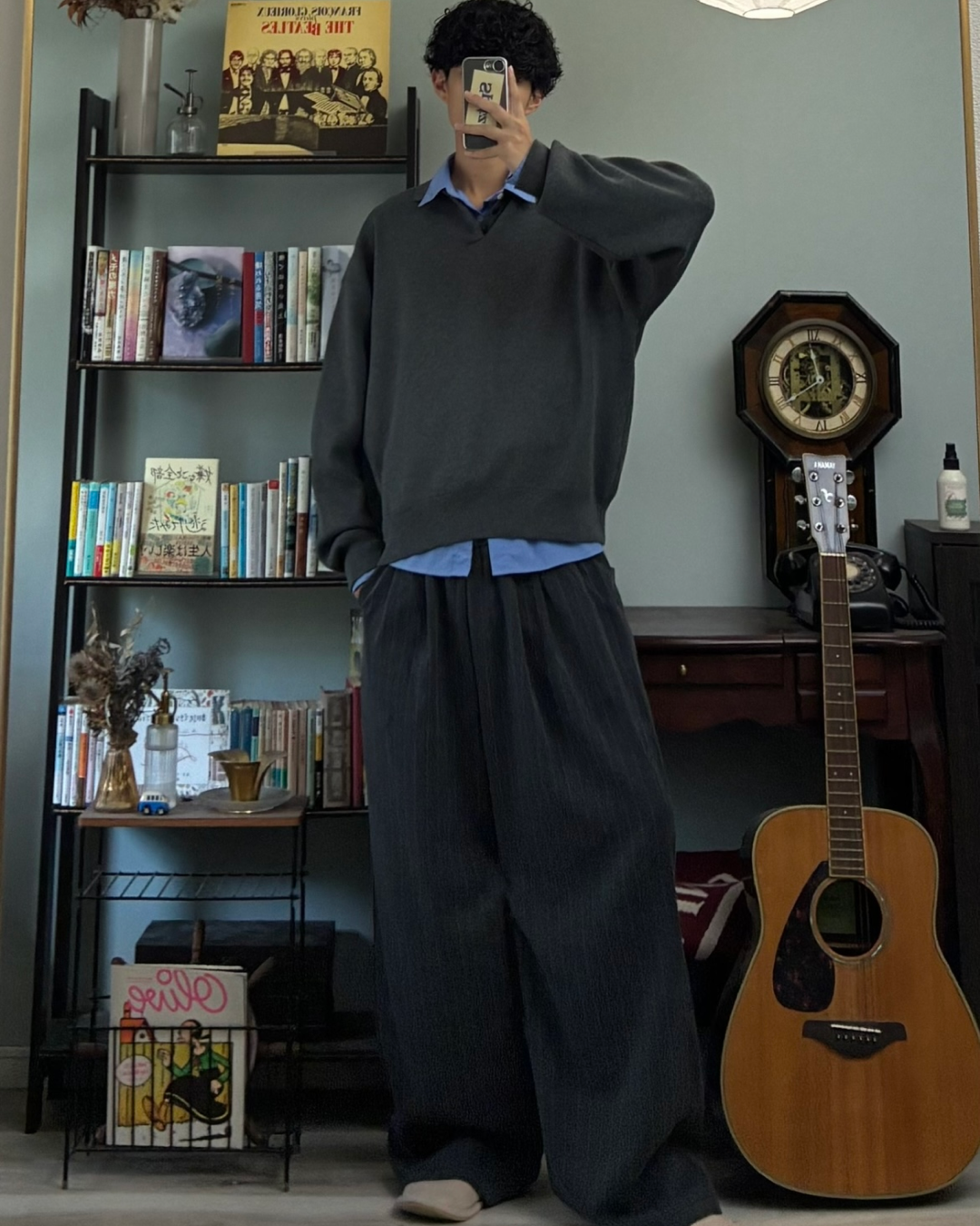 ピンストライプワイドパンツ RR0117