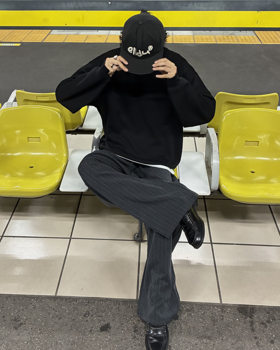 ピンストライプワイドパンツ RR0117