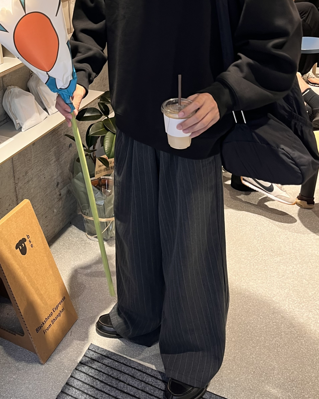 ピンストライプワイドパンツ RR0117