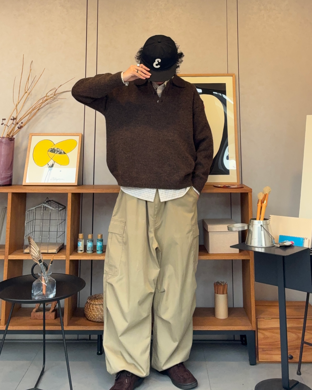 ウールブレンドシャギーニットポロ RR0131