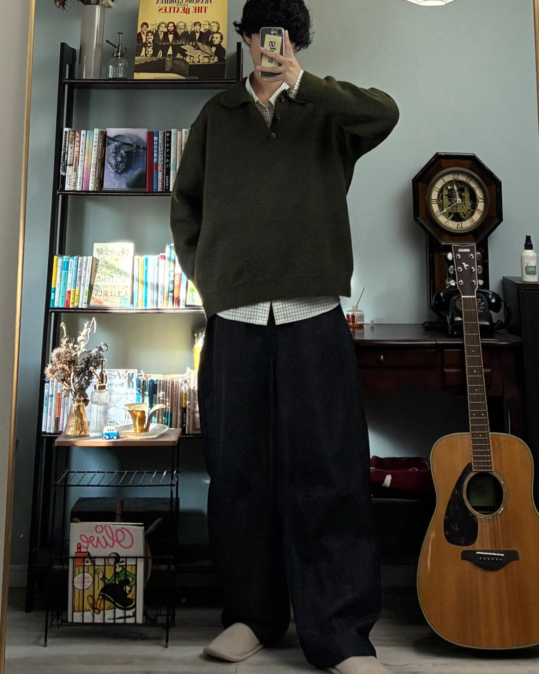 ブラックカーブデニムパンツ RR0169