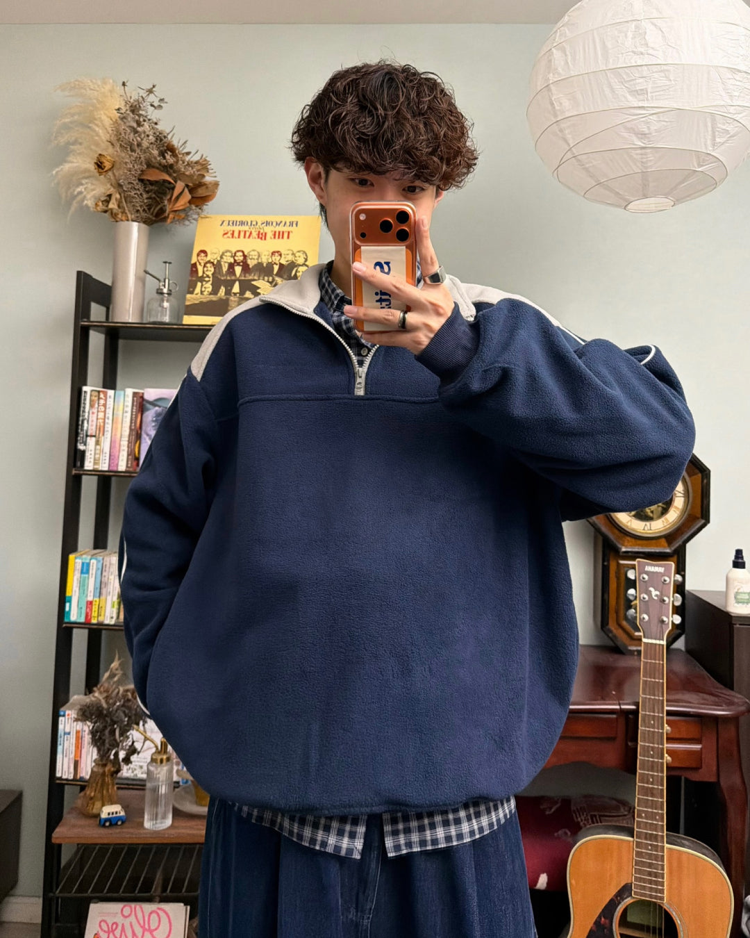 バイカラーハーフジッププルオーバー RR0241