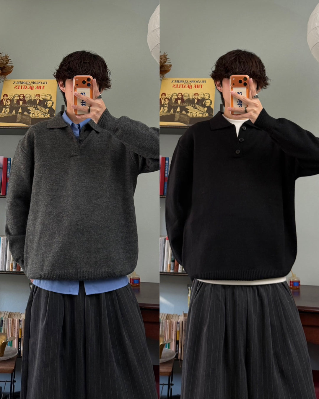 ポロカラーニットセーター RR0234