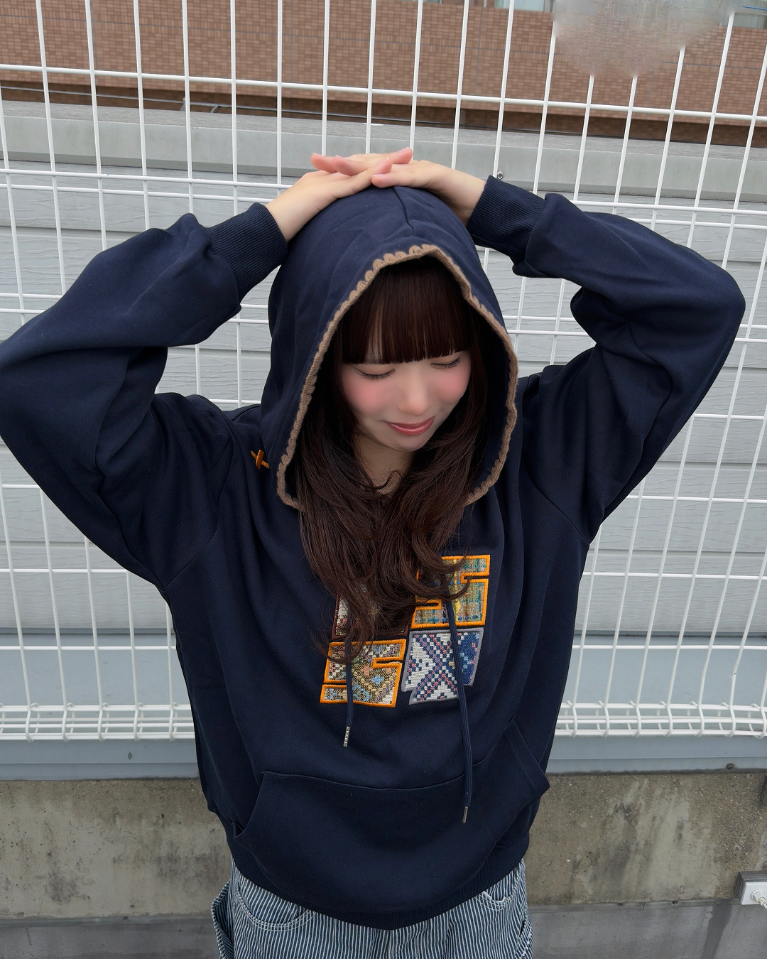 エスニックロゴ刺繍フーディ RS0162