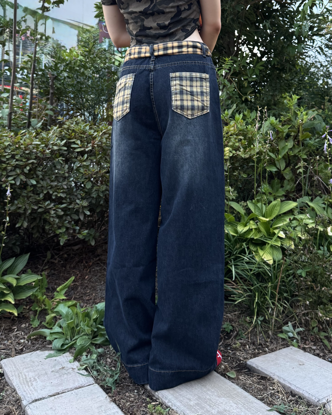 スカーフベルト付ストレートデニムパンツ RU0078
