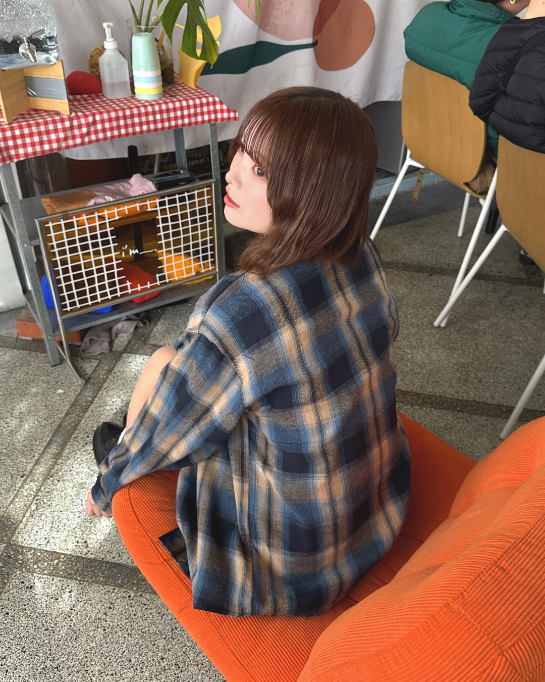 ワンポイントロゴチェックシャツ SA0125