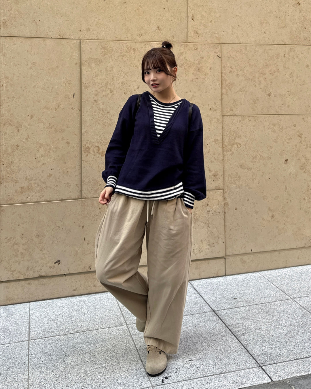 レイヤード風ボーダーニットトップ
SA0129