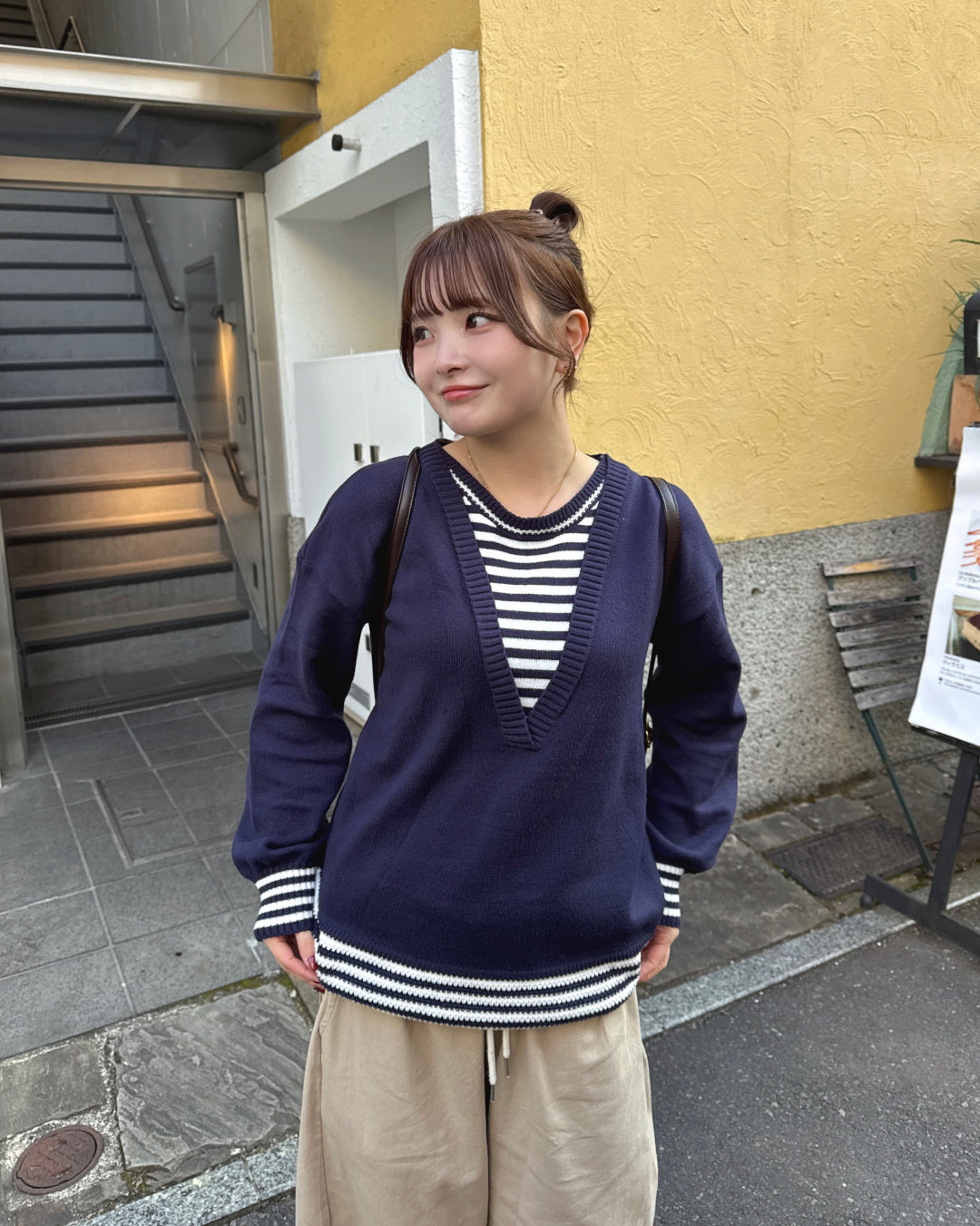 レイヤード風ボーダーニットトップ
SA0129