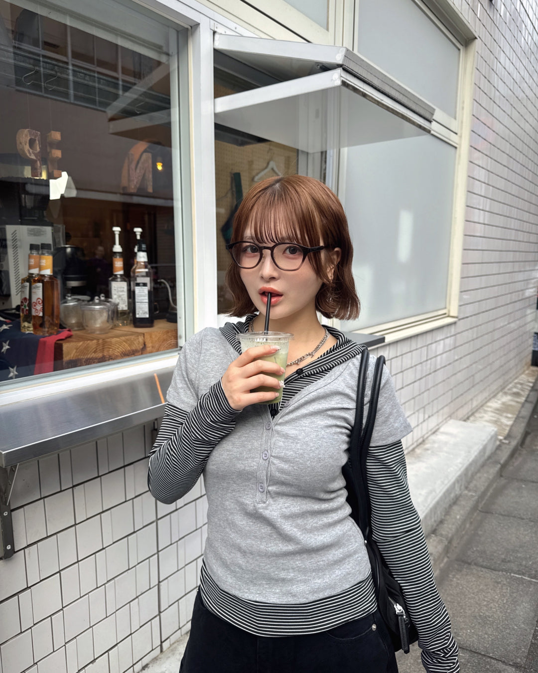 レイヤードVネックボタントップス SA0135