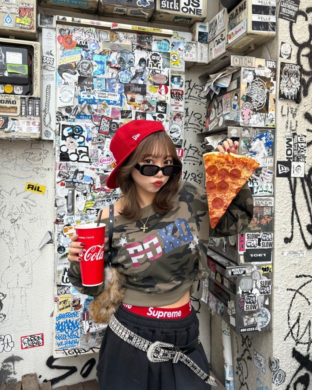 迷彩オフショルダースウェット SO0028