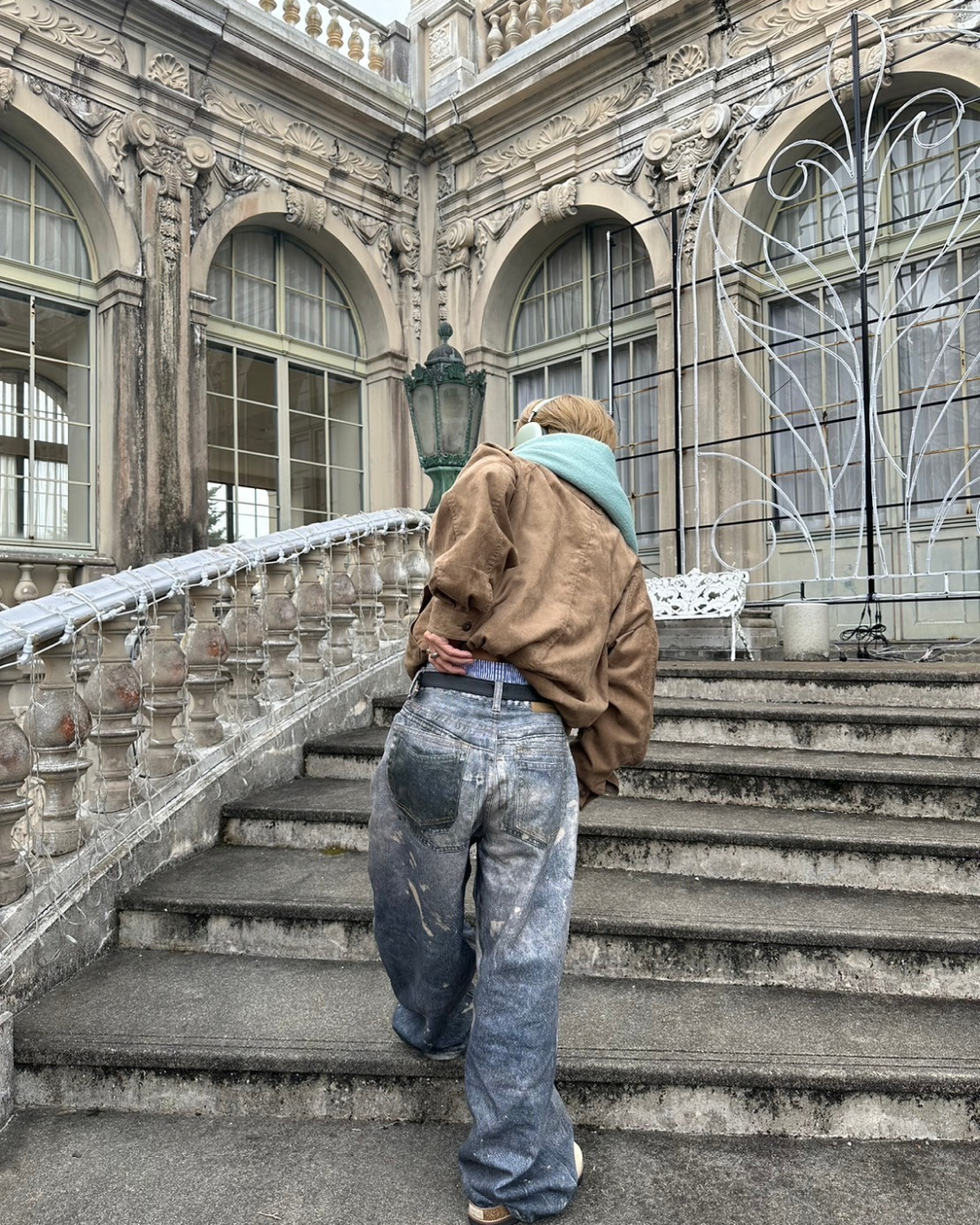 ワイドデザインダメージパンツ SK0015