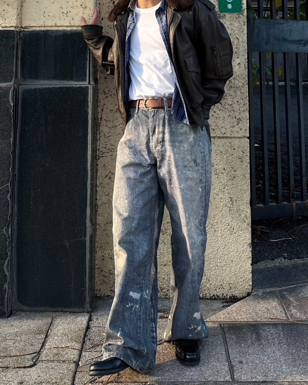 ワイドデザインダメージパンツ SK0015