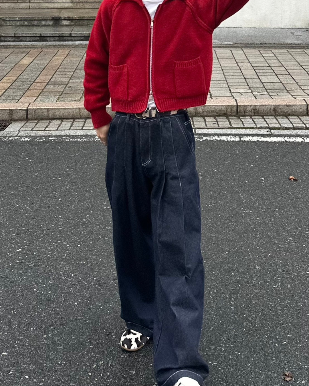 スタンドカラーレトロニット SK0031