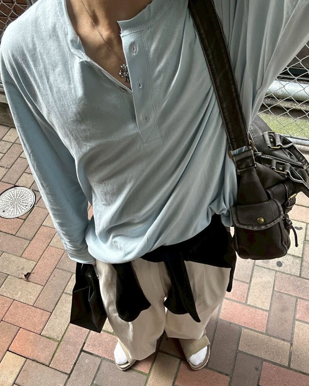 ヘンリーネックロングTシャツ SK0177
